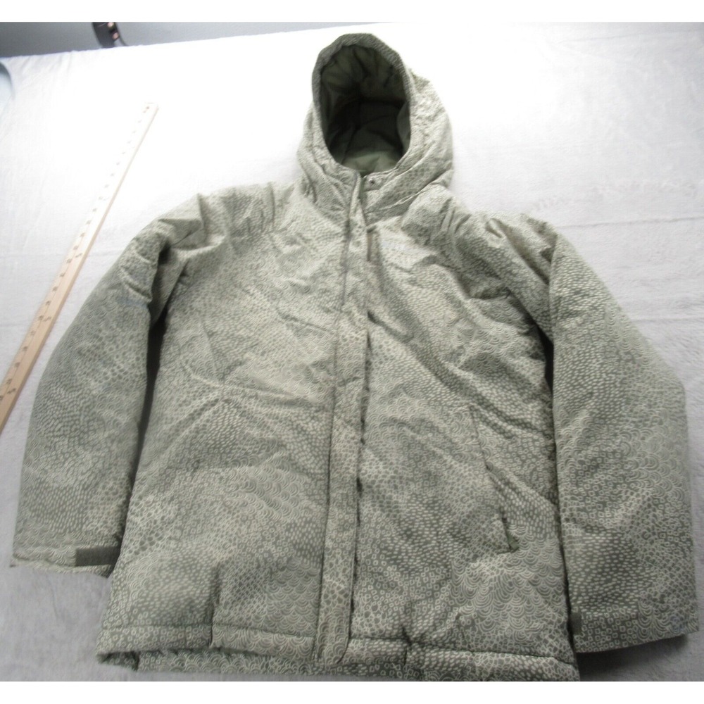Columbia Horizon Ride Jacket Girls Large 14/16 Green Printed Insulated Hooded